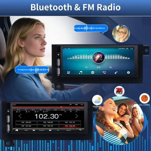 Alt view image 6 of 6 - 6.86 Inch Touchscreen Car Radio for Dodge Dakota 1987-2000 | with Wireless CarPlay Android Auto,2+32G Android 13 Double Din Car Stereo Head Unit w/GPS Bluetooth WiFi FM SWC Camera