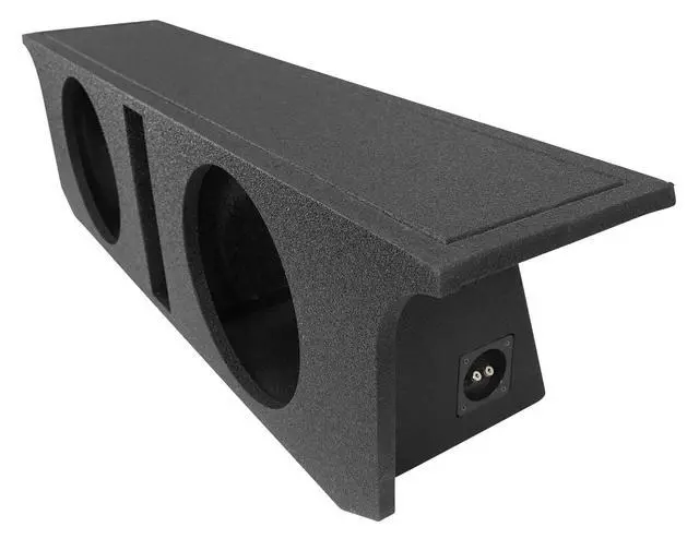 Alt view image 4 of 7 - REC112 Dual 10" Subwoofer Box for 2007-2016 Jeep Wrangler 4-Door | Sealed MDF Enclosure, 1.6 Cu Ft per Sub, 39 Hz Tuning, Gold-Plated Terminals, Charcoal Carpet, Pre-Wired, Behind Rear Seat