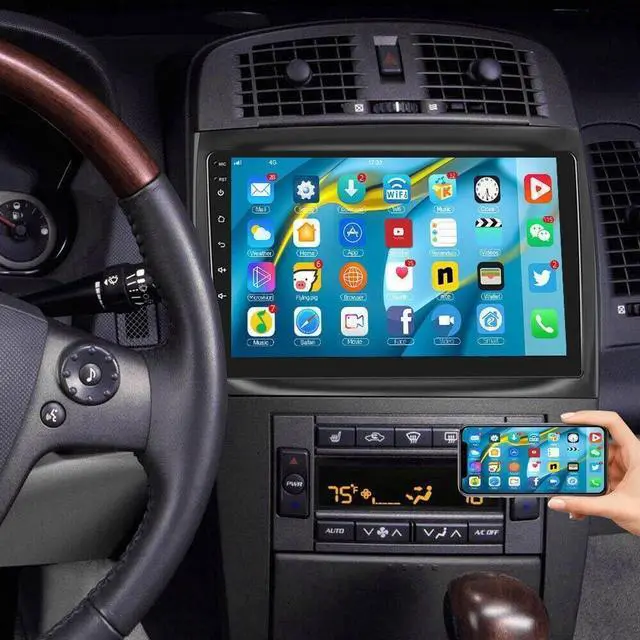 Main image of 10" Android 13 Car Stereo for Cadillac CTS 2003-2007, for SRX 2004-2008 Touch Screen 2 Din Car Radio Receiver w/Wireless Carplay Android Auto GPS Navigation WiFi AHD SWC BT Backup Camera Mic, 2+32G