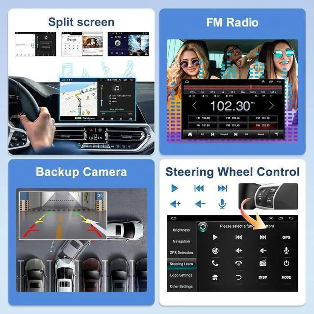 Alt view image 5 of 7 - Android 15 Car Stereo Radio for Ford Fusion 2006-2009 (Fits All Trims), 4+64GB 7-inch Touchscreen with Wireless CarPlay & Android Auto, GPS Navigation WiFi FM Radio, 720P Backup Camera