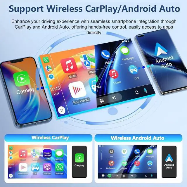 Alt view image 2 of 7 - Android 15 Car Stereo Radio for Ford Fusion 2006-2009 (Fits All Trims), 4+64GB 7-inch Touchscreen with Wireless CarPlay & Android Auto, GPS Navigation WiFi FM Radio, 720P Backup Camera