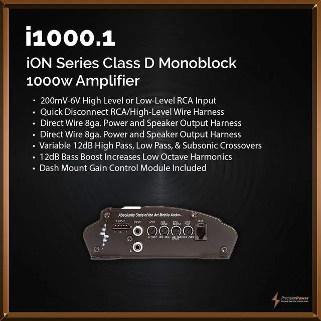 Alt view image 5 of 6 - i1000.1 650W Class D Monoblock Amplifier