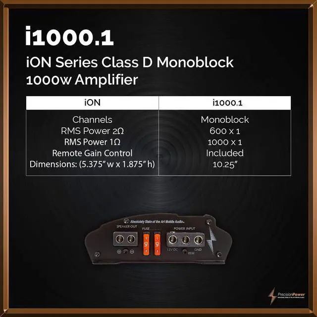 Alt view image 6 of 6 - i1000.1 650W Class D Monoblock Amplifier