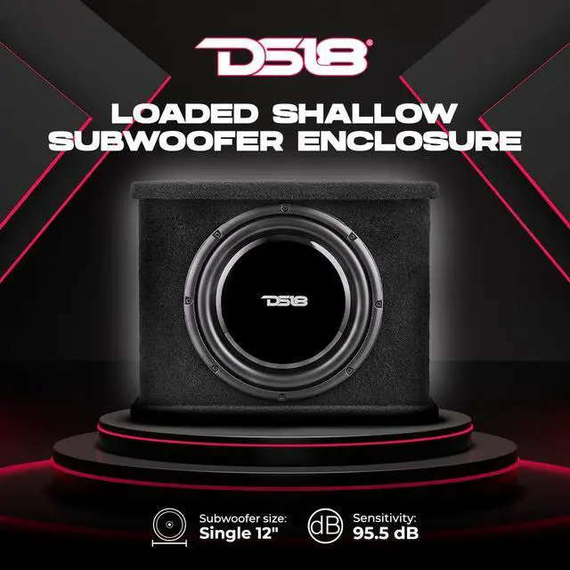 Alt view image 2 of 7 - SB12 Single 12" Loaded Shallow Subwoofer Enclosure 700 Watts Max Power 350 Watts RMS @ 2-ohm Sealed Box - Fits into Any Vehicle - Great for Tight Space