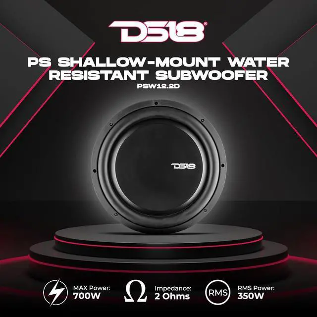 Alt view image 3 of 7 - SB12 Single 12" Loaded Shallow Subwoofer Enclosure 700 Watts Max Power 350 Watts RMS @ 2-ohm Sealed Box - Fits into Any Vehicle - Great for Tight Space