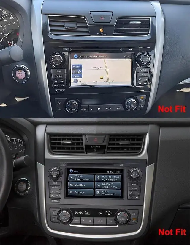 Alt view image 2 of 7 - 10" Car Stereo for Nissan Altima 2013-2015 Double Din Android 14 Car Radio | Head Unit with Carplay Android Auto 2+64G Bluetooth Navi SWC Split Screen Touch Screen GPS WiFi FM Backup Camera
