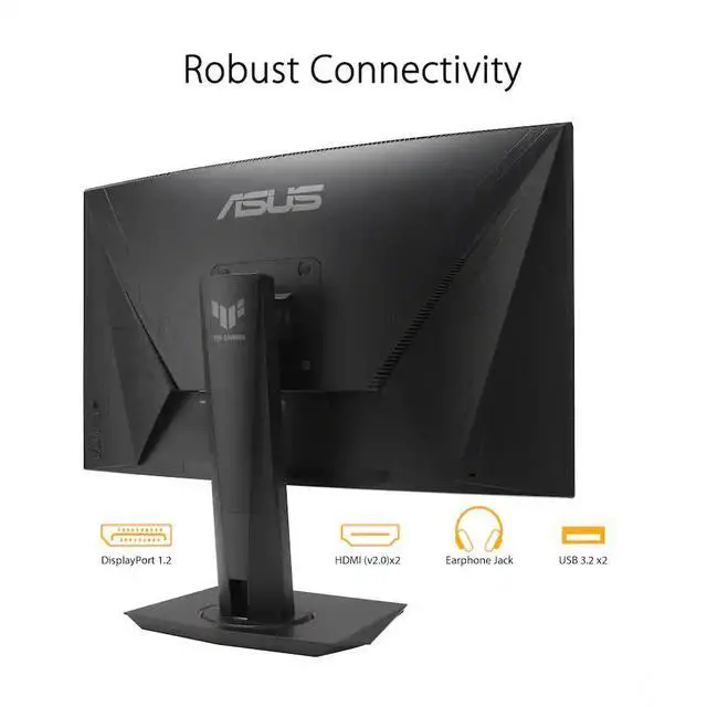 Alt view image 6 of 7 - ASUS TUF 27" FHD VA Gaming Monitor with 1ms Response Time, Adaptive-sync, AMD FreeSync Premium, 240Hz, VESA Mount (100mm), HDMI, Displayport & Dockztorm USB Port Expander, Black Color (VG27VQMY)