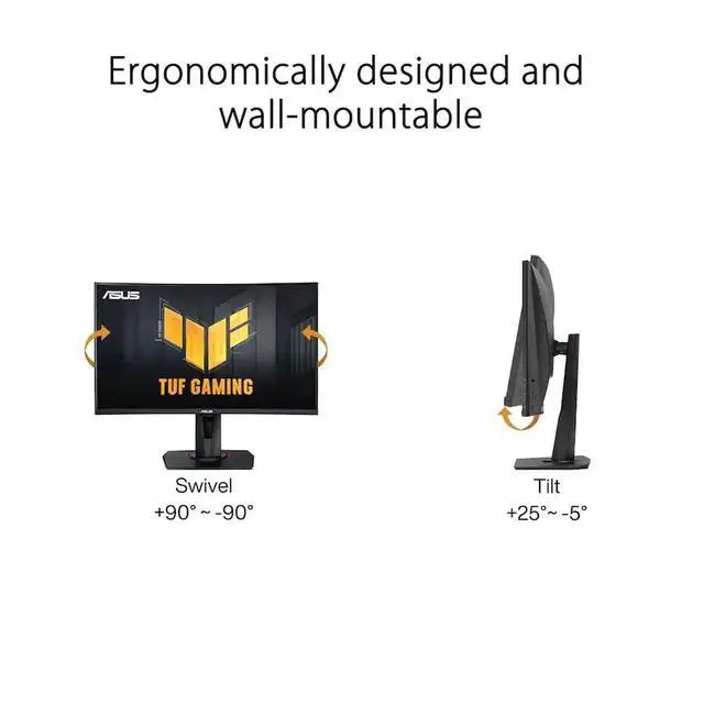 Alt view image 5 of 7 - ASUS TUF 27" FHD VA Gaming Monitor with 1ms Response Time, Adaptive-sync, AMD FreeSync Premium, 240Hz, VESA Mount (100mm), HDMI, Displayport & Dockztorm USB Port Expander, Black Color (VG27VQMY)
