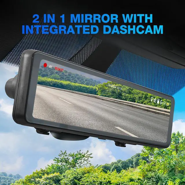 Alt view image 2 of 6 - Type S Y400 2-in-1 Car Mirror with Integrated 4K dashcam, Ultra HD Recording, Smart G-Sensor Incident Recording, Parking Surveillance, GPS, Motion Detection, 16GB SD Card Included