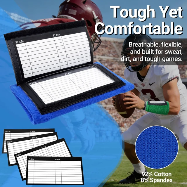 Alt view image 4 of 7 - Multicolor Football Play Wristband,Youth and Adult Softball Wristbands for Signs, Football Quarterback Play Wristbands with 3 Compartments