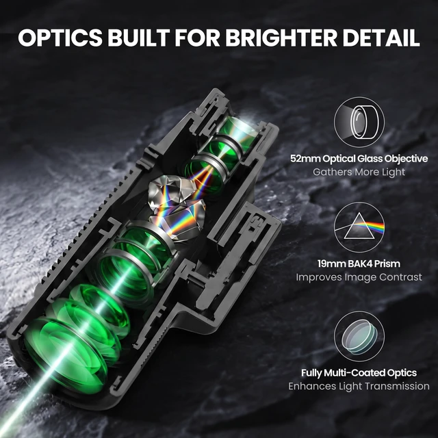 Alt view image 4 of 7 - 15x52 High Powered Monocular Telescope for Adults with Tripod BAK4 Prism, FMC Optics, IPX7 Waterproof, with Tripod and Phone Holder for Bird Watching, Wildlife Viewing, Travel, Sports