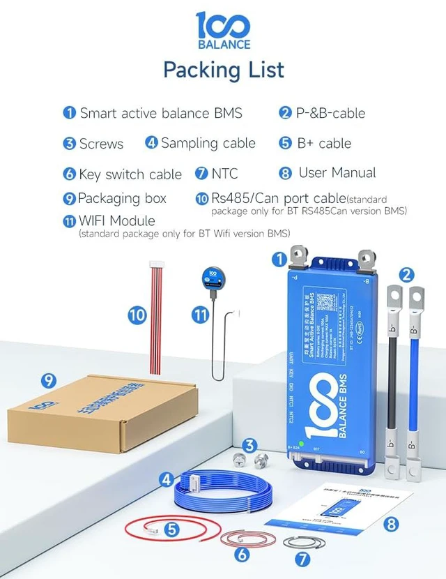 Alt view image 7 of 7 - DALY Smart BMS 12V-24V 150A Built-in 1A Active Balancer Bluetooth App Monitoring. 4S-8S LiFePO4 Li-ion LTO Support. Designed for Energy Storage, RVs, Trolling Motors