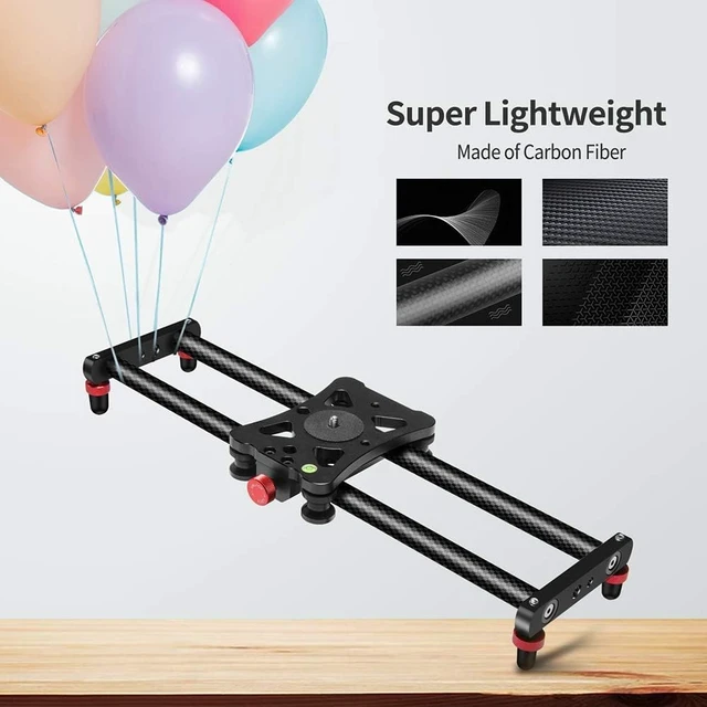 Alt view image 3 of 7 - Camera Slider 24"/60 cm Adjustable Carbon Fiber Camera Dolly Track Video Stabilizer Rail Slider Mount for Camera DSLR Video Movie Photography Camcorder Stabili & Phone, Black
