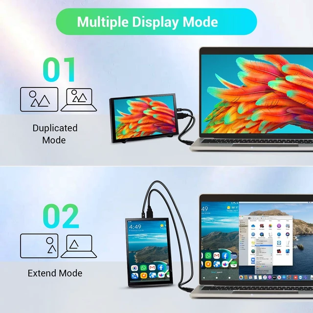 Alt view image 5 of 7 - 8 Inch Mini Monitor, Small HDMI Screen Display,1280 * 800 Resolution Portable Monitor for PC Laptop Compatible with Raspberry Pi Game Consoles