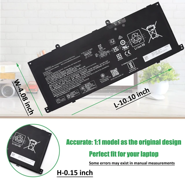 Alt view image 5 of 7 - GD03XL N66215-005 Battery Replacement for HP Envy x360 14 2-in-1 For 14-fa0000 EliteBook Ultra G1q OmniBook X 14 Series Notebook, GD03059XL N66000-1E1 N66000-AC1, 11.58V 59.16Wh 4854mAh