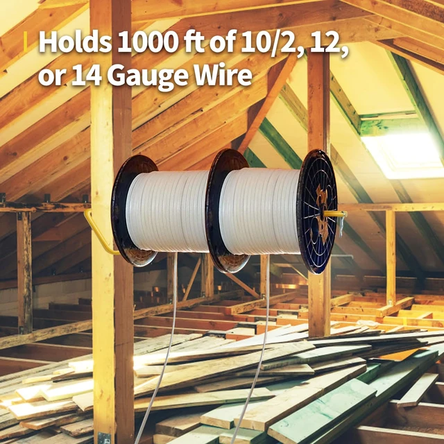Alt view image 4 of 7 - Stud Mounted Wire Dispenser for Electricians, Wire Spool Rack, Electrical Wire Reel Dispenser (2)