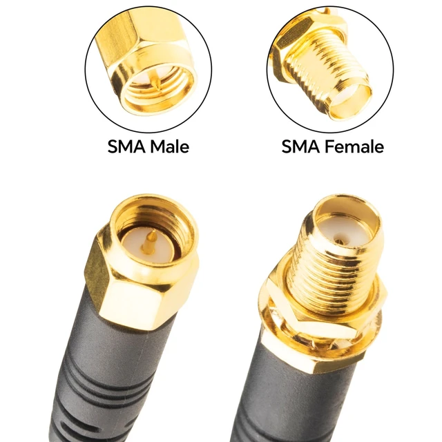 Alt view image 6 of 7 - Upgraded Quad 200 SMA Extension Cable 20FT SMA Male to SMA Female Coaxial Cable Ultra Low Loss for 5G/4G Routers & Gateways (T-Mobile, Verizon, AT&T) SMA 4-in-1