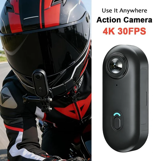 Alt view image 5 of 7 - 4K Mini Body Camera, Wearable Magnetic Clip-On POV Motorcycle Cam 150° Wide Angle WiFi Live View, Waterproof Case, Helmet Bike Mount for Motorcycle Riding Cycling Travel Vlog