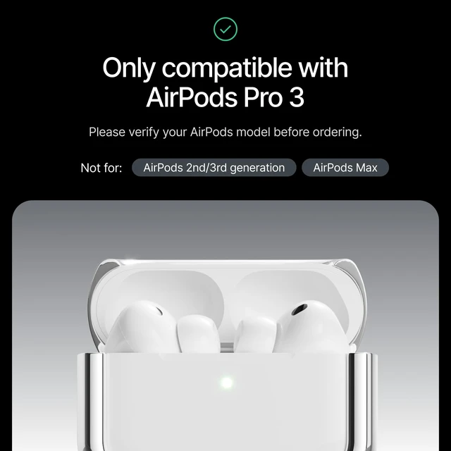 Alt view image 6 of 7 - Compatible with AirPods Pro 3 Case (2025), Minimalist Protective Shock Absorption Aluminum Shells + Elastomer Inlays, Slide-On Fit Charging Case Cover