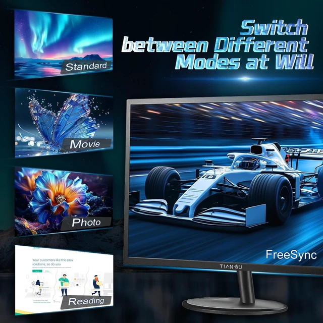 Alt view image 7 of 7 - 24in 75Hz FreeSync 100%sRGB,90%DCI-P3 HDMI EyeCare for Game,Office 24in 75hz 100%sRGB 90%DCI-P3 HDMI2.0 VESA Eyes Care mode Vibrant IPS HDR400 Smooth Responsive Performance
