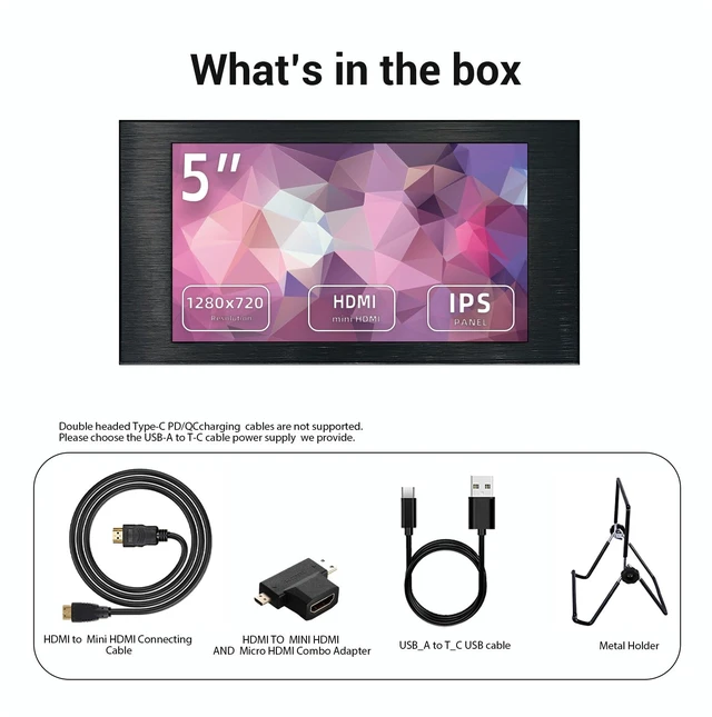 Alt view image 7 of 7 - 5 inch IPS Small Hdmi Monitor 1280 * 720 Mini LCD Screen Portable Display Monitor