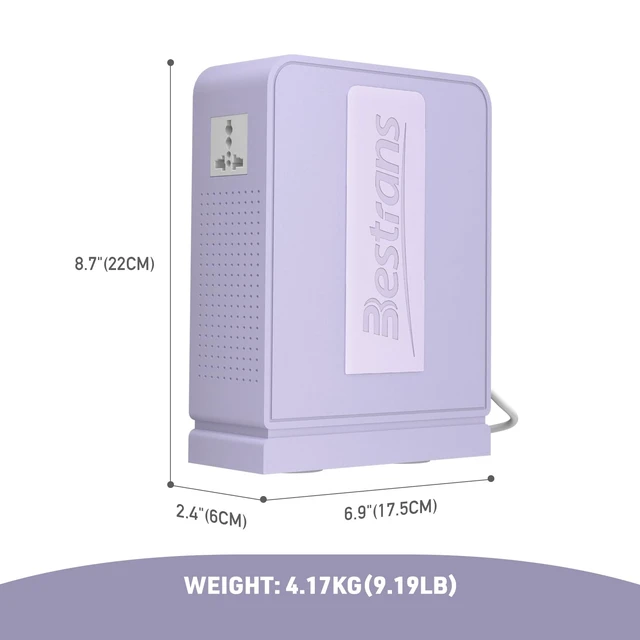 Alt view image 3 of 7 - 1000W Step Up Transformer 110v to 220v Converter, Heavy Duty Voltage Converter 110v-120v to 220v-240v with Dual Outlets, Overload Protection & Ultra-Quiet for Home Appliances, Light Purple