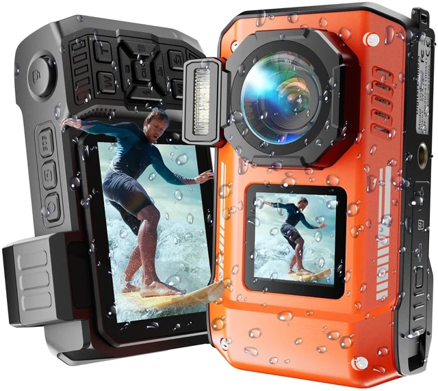 Main image of D50 8K Underwater Digital Camera - 70MP 33FT Waterproof Camera with 64GB Card for Snorkeling 18X Floatable Dual-Screen Selfie 2500mAh Battery Point and Shoot (Orange)