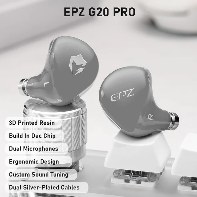Alt view image 2 of 7 - G20 PRO IEM Gaming Earbuds Type-C in-Ear Monitor with EQ Adjustment 10mm LCP+PU Composite Diaphragm with Dual Mic, 384kHz/32bit DAC, 0.78mm 2-Pin Detachable Cable for Music Gaming