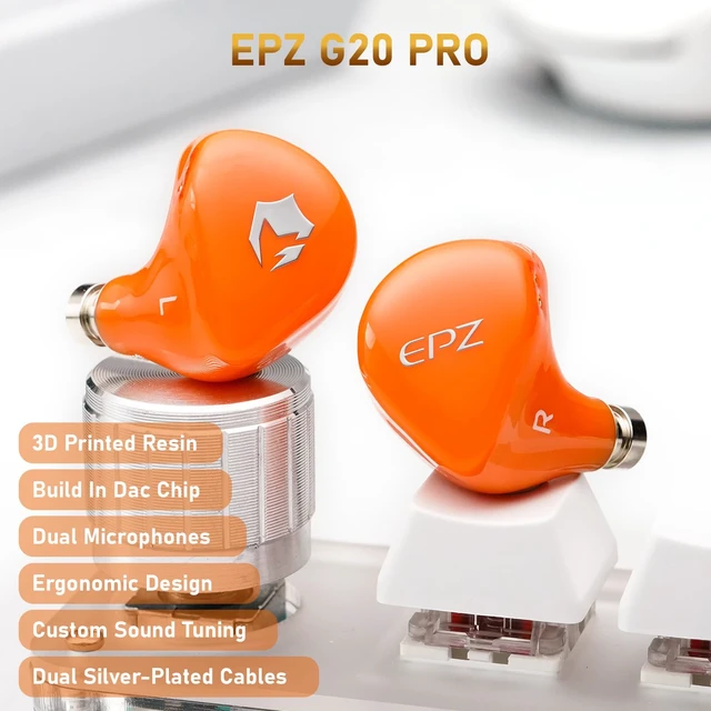 Alt view image 3 of 7 - G20 PRO IEM Gaming Earbuds Type-C in-Ear Monitor with EQ Adjustment 10mm LCP+PU Composite Diaphragm with Dual Mic, 384kHz/32bit DAC, 0.78mm 2-Pin Detachable Cable for Music Gaming