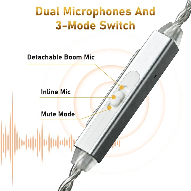Alt view image 7 of 7 - G20 PRO IEM Gaming Earbuds Type-C in-Ear Monitor with EQ Adjustment 10mm LCP+PU Composite Diaphragm with Dual Mic, 384kHz/32bit DAC, 0.78mm 2-Pin Detachable Cable for Music Gaming