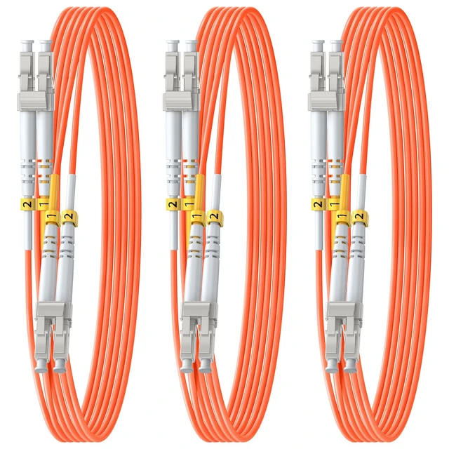 Main image of OM1 LC to LC Multimode Fiber Patch Cable,50m/164ft, 3Pack Fiber Optic Cable, Multi-mode Duplex, MM Fiber Optical Cord, 1G/10GB, 62.5/125um, Cable Diameter 2.0mm, LSZH Jacket