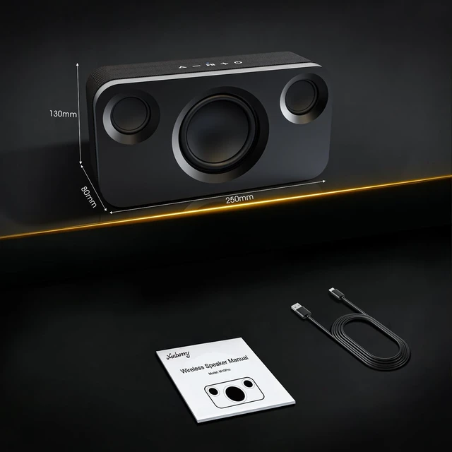 Alt view image 7 of 7 - Bluetooth Speaker, 40W, Portable Wireless, BT 5.3, AUX, TF Card 40W Peak Power, BT 5.3, Portable Wireless Design, AUX/TF Card, Metal Finish, Deep Bass, Sync 100 Speakers