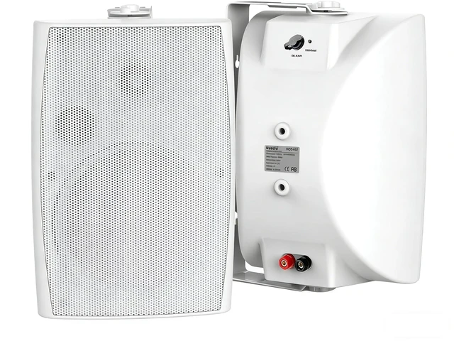 Main image of 5.25 Inches 300 Watts Outdoor Bluetooth Speakers, Bluetooth 5.3,TWS Stereo Paring,Wall Mount Speaker System Waterproof Suitable for Patio Home Poolside Deck Backyard (Pair, White)