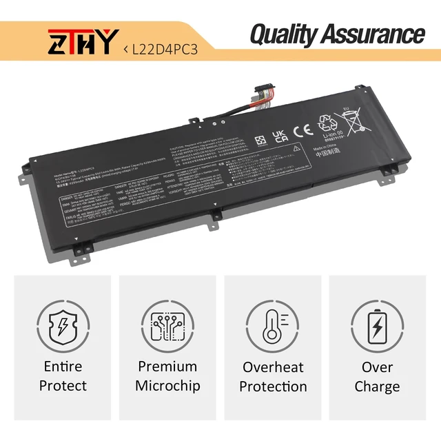 Alt view image 5 of 7 - L22C4PC3 L22M4PC3 Laptop Battery Replacement for Lenovo Legion S7 16IRH8 Legion S7 16APH8 / Legion 9 16IRX8/ Legion 9 16IRX9 Series L22D4PC3 5B11K39157 5B11K39160 SB11K39158 SB11K39159 15.56V 99.9Wh