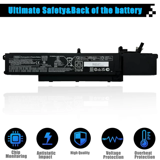 Alt view image 4 of 7 - VS08XL M86087-005 Laptop Battery Replacement for HP ZBook Fury 16 G9 ZBook Fury 16 G10 ZBook Fury 16 G11 Mobile Workstation Series TPN-IB0N M85951-171 TPN-DB1F M85951-271 M86087-001 95Wh