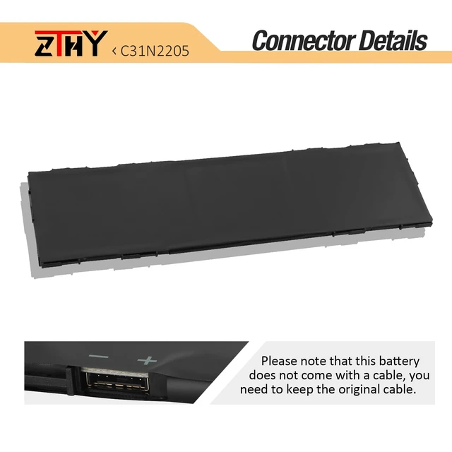 Alt view image 4 of 7 - C31N2205 Battery Replacement for Asus Chromebook CX34 Flip CX3401 CX3401FB CX3401FBA Plus CM34 Flip CM3401 CM3401FF CM3401FFA ExpertBook B3 B3404 B3404CV B3404CVA B3404CVF CX9 CX9400CEA 11.61V 63Wh