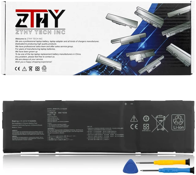 Main image of C31N2205 Battery Replacement for Asus Chromebook CX34 Flip CX3401 CX3401FB CX3401FBA Plus CM34 Flip CM3401 CM3401FF CM3401FFA ExpertBook B3 B3404 B3404CV B3404CVA B3404CVF CX9 CX9400CEA 11.61V 63Wh