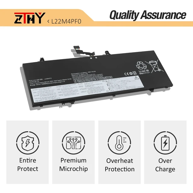 Alt view image 5 of 7 - L22M4PF0 L22C4PF1 Laptop Battery Replacement for Lenovo Yoga Slim 6-14APU8 6-14IAP8 6-14IRH8 6-14IRP8 7-14IMH9 7-14IRP8 Series 5B11J63614 5B11N45328 L22C4PF0 L22D4PF0 L22D4PF1 L22M4PF1 15.44V 60Wh