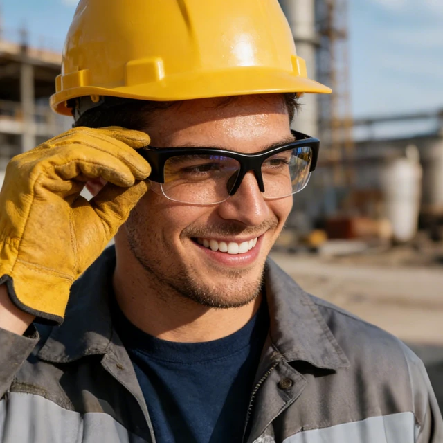 Alt view image 6 of 7 - 5BC Bluetooth safety glasses for work audio smart glasses headphones with mic, Clear Lens