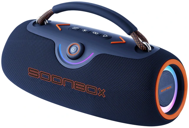 Main image of Portable Bluetooth Speakers, 80W Wireless Outdoor Speakers, Blue IPX6 Waterproof, Bluetooth 5.3, Bass Boost, 24H Playtime, 8000mAh, RGB Lights, TWS Pairing for Party, Camping, Beach & Pool