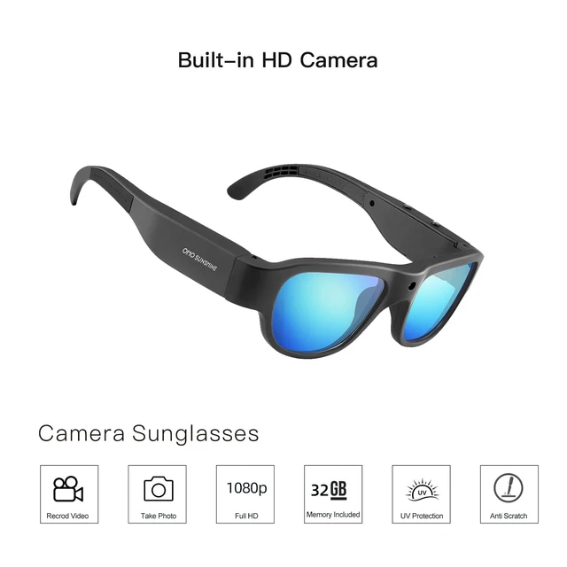 Alt view image 2 of 6 - Smart Glasses with Camera, Polarized UV400 Z87.1 Camera Sunglasses 1080P HD Camera Glasses, RecordWhileCharging, Water Resistant, HandsFree for Daily & Indoor Outdoor Activities, Unisex