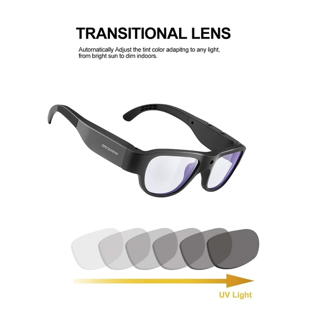 Alt view image 5 of 7 - Smart Glasses with Camera, Photochromic UV400 Z87.1 Camera Sunglasses 1080P HD Camera Glasses, RecordWhileCharging, Water Resistant, HandsFree for Daily & Indoor Outdoor Activities, Unisex