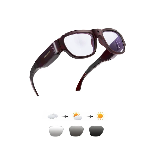 Alt view image 4 of 7 - Smart Glasses with Camera, Photochromic UV400 Z87.1 Camera Sunglasses 1080P HD Camera Glasses, RecordWhileCharging, Water Resistant, HandsFree for Daily & Indoor Outdoor Activities, Unisex