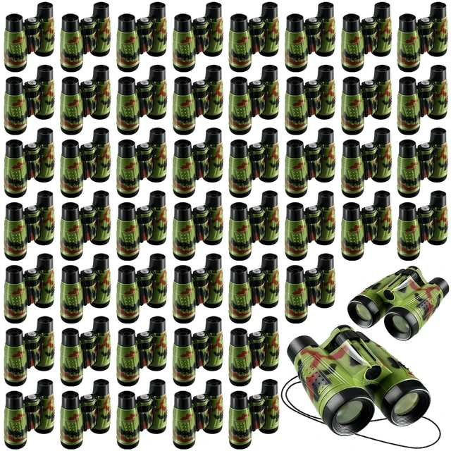Main image of 50 Pack Mini Binoculars Toys with Neck Strap for Kids, Camouflage Small Compact Toy Binoculars for Outdoor Exploration Bird Watching Camping Hiking, Bulk Party Favors Classroom Activities