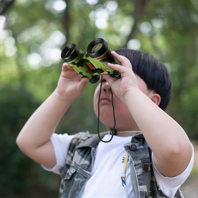 Alt view image 5 of 6 - 50 Pack Mini Binoculars Toys with Neck Strap for Kids, Camouflage Small Compact Toy Binoculars for Outdoor Exploration Bird Watching Camping Hiking, Bulk Party Favors Classroom Activities