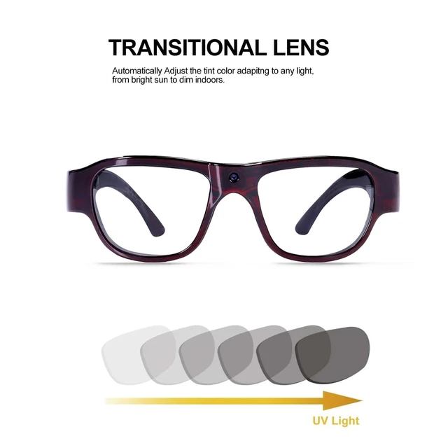 Alt view image 6 of 7 - Smart Glasses with Camera, Photochromic UV400 Z87.1 Camera Sunglasses 1080P HD Camera Glasses, RecordWhileCharging, Water Resistant, HandsFree for Daily & Indoor Outdoor Activities, Unisex