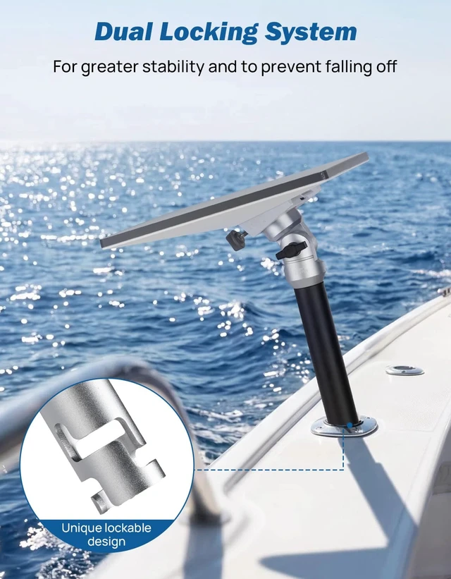 Alt view image 2 of 6 - Rod Holder Mount for Starlink Mini Marine-Grade Dual Locking System Mount for Satellite Dish for Boats, Yachts, Sailboats, Trawlers & RVs