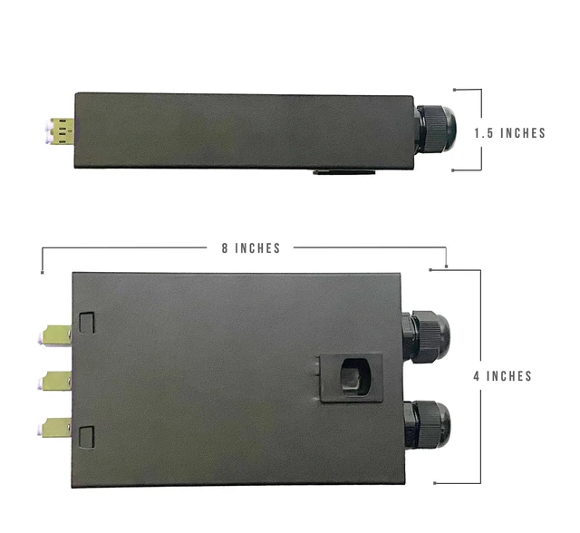 Alt view image 2 of 6 - Fiber Optic Wall Mount Box with LC Couplers for Single Mode & Multimode Fiber Optic Cable. Fiber Box Enclosure for MPOEs, Network Rooms, and IDF Rooms. (LC 6 Strand OM1 with Pigtails)