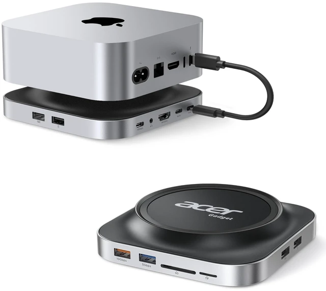 Main image of Mac mini M6, M5 Pro, M4 Dock with 8TB SSD Enclosure, 4K@144Hz HDMI USB-C & USB-A Hub, 10Gbps Data Transfer, SD/TF Card Reader, 3.5mm Audio, Aluminum Stand for Mac mini M4, M5 Pro & M6
