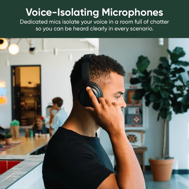 Alt view image 5 of 6 - Wireless Noise Cancelling Over-Ear Headphones with Hard Case Active Noise Cancellation, Transparency Mode, Clear Voice Pick-up, Alexa Built-in